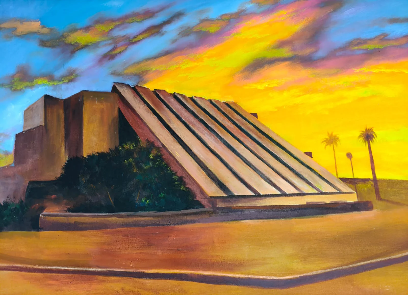 Arquitectura bajo un cielo de fuego